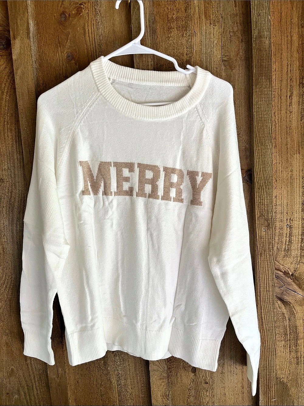 Merry Crewneck Sweater in White